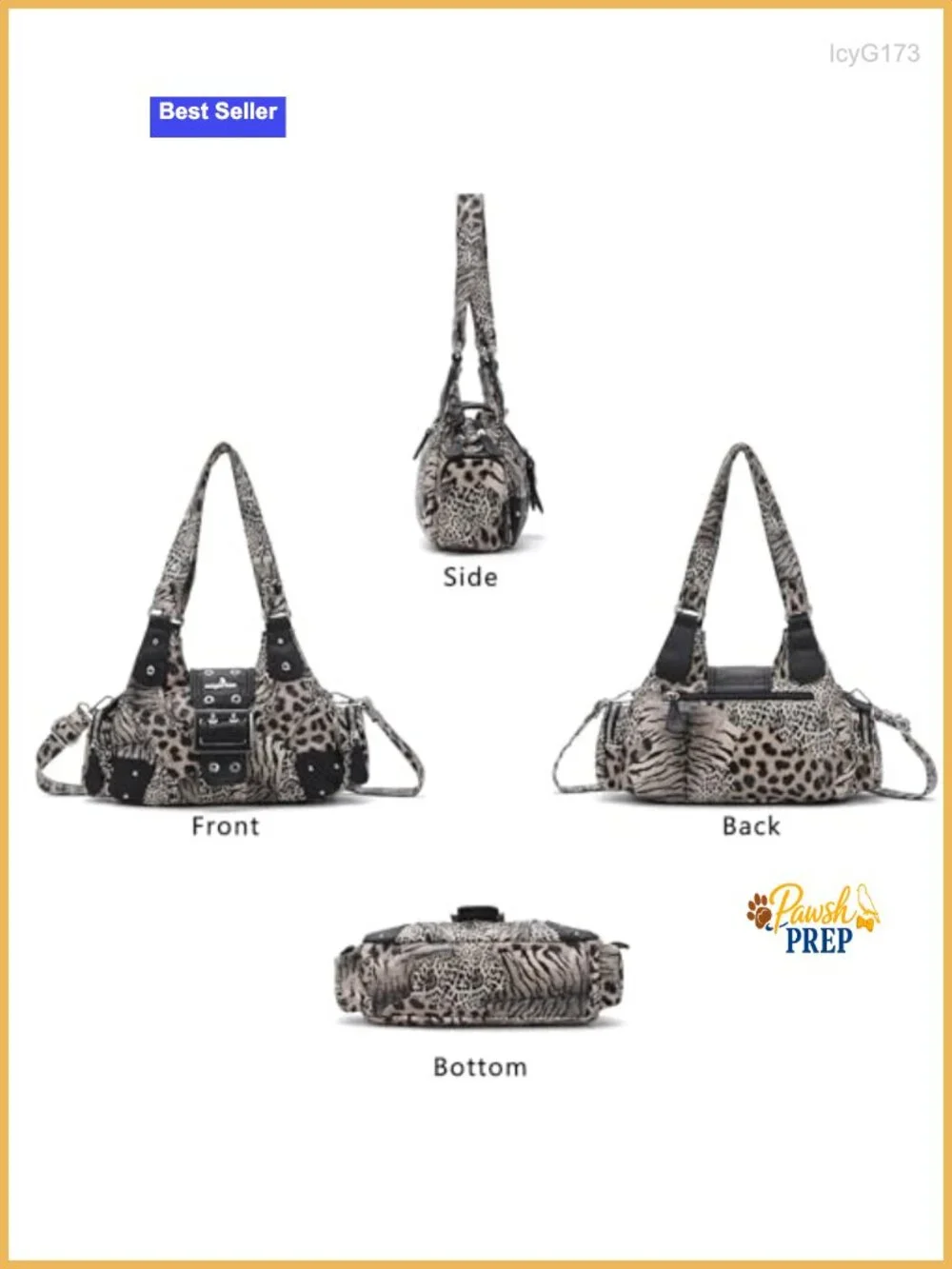 Vegan Leather Hobo Handbag with Multiple Pockets Crossbody Bag